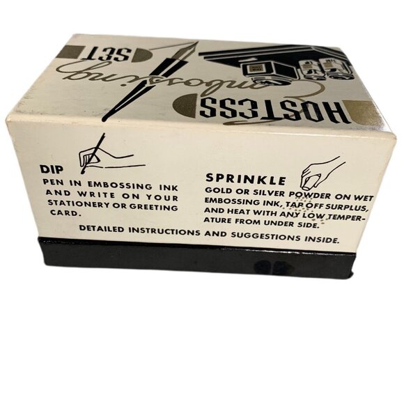 Vintage HOSTESS Embossing Set includes pen, ink & glittery embossing powder - Picture 3 of 7